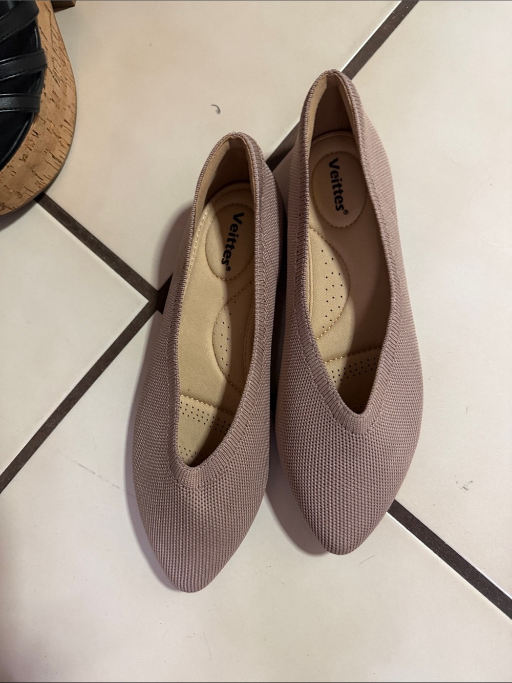 Women's Mauve Knit Slip-On Flats